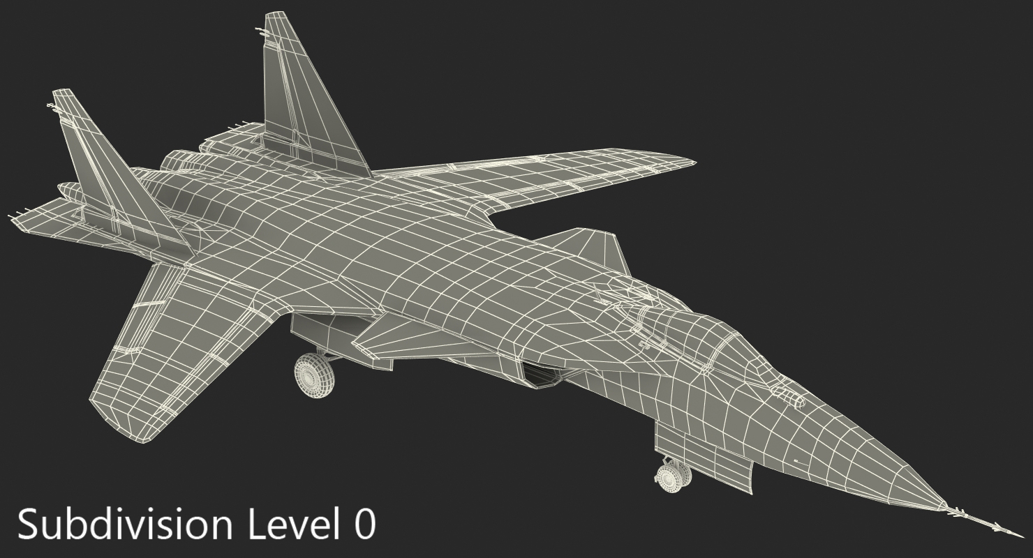 3D model Sukhoi Su 47 Berkut Russin Jet Fighter Rigged