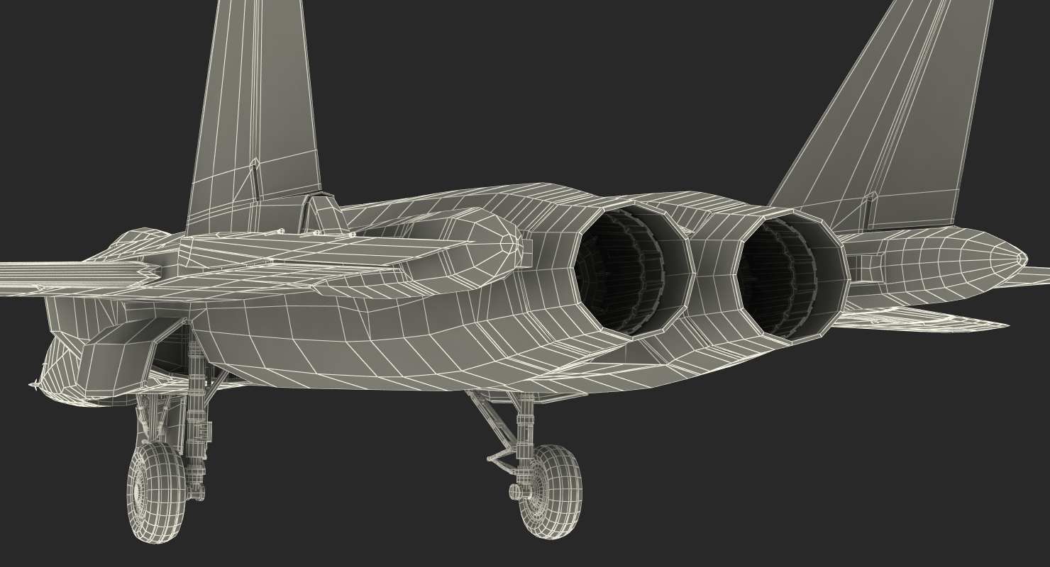 3D model Sukhoi Su 47 Berkut Russin Jet Fighter Rigged