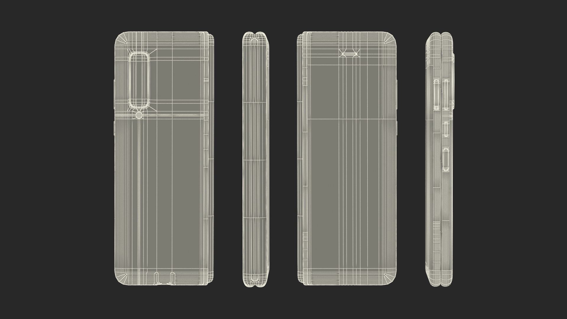 Samsung Galaxy Fold Black Folded 3D