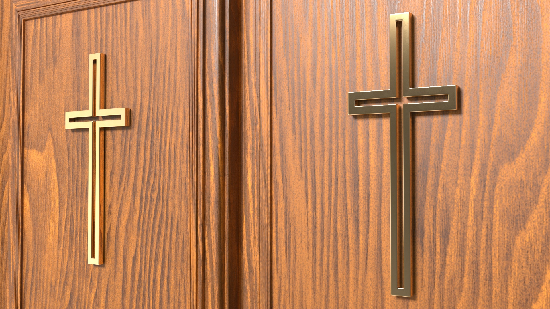 3D Church Votive Candle Stand Wooden Cabinet