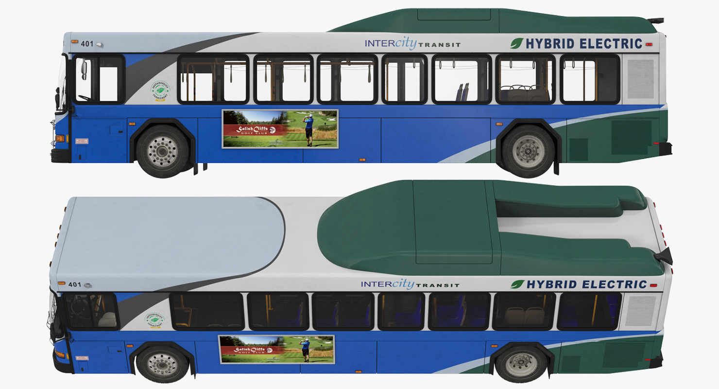 3D model Gillig Advantage Hybrid Bus Intercity Transit
