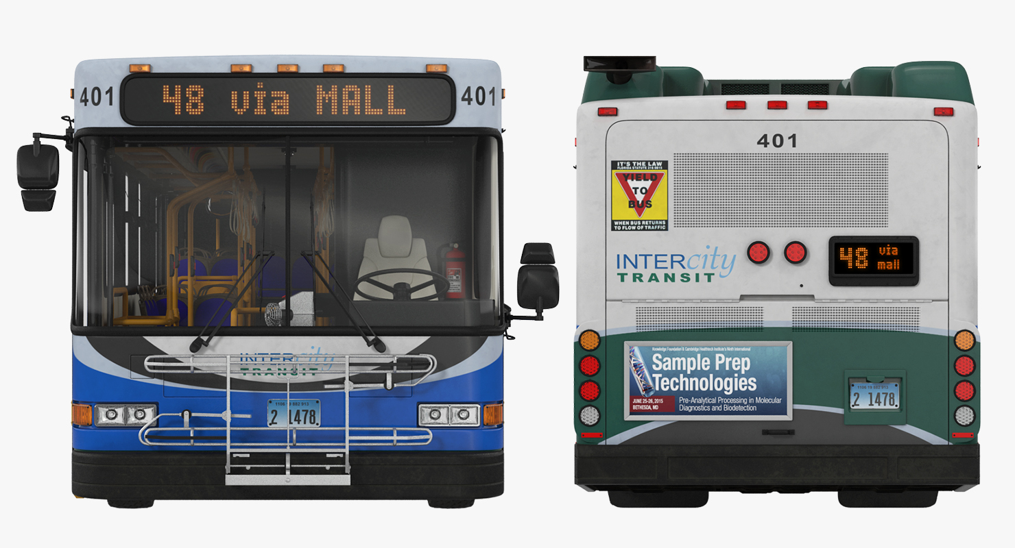 3D model Gillig Advantage Hybrid Bus Intercity Transit