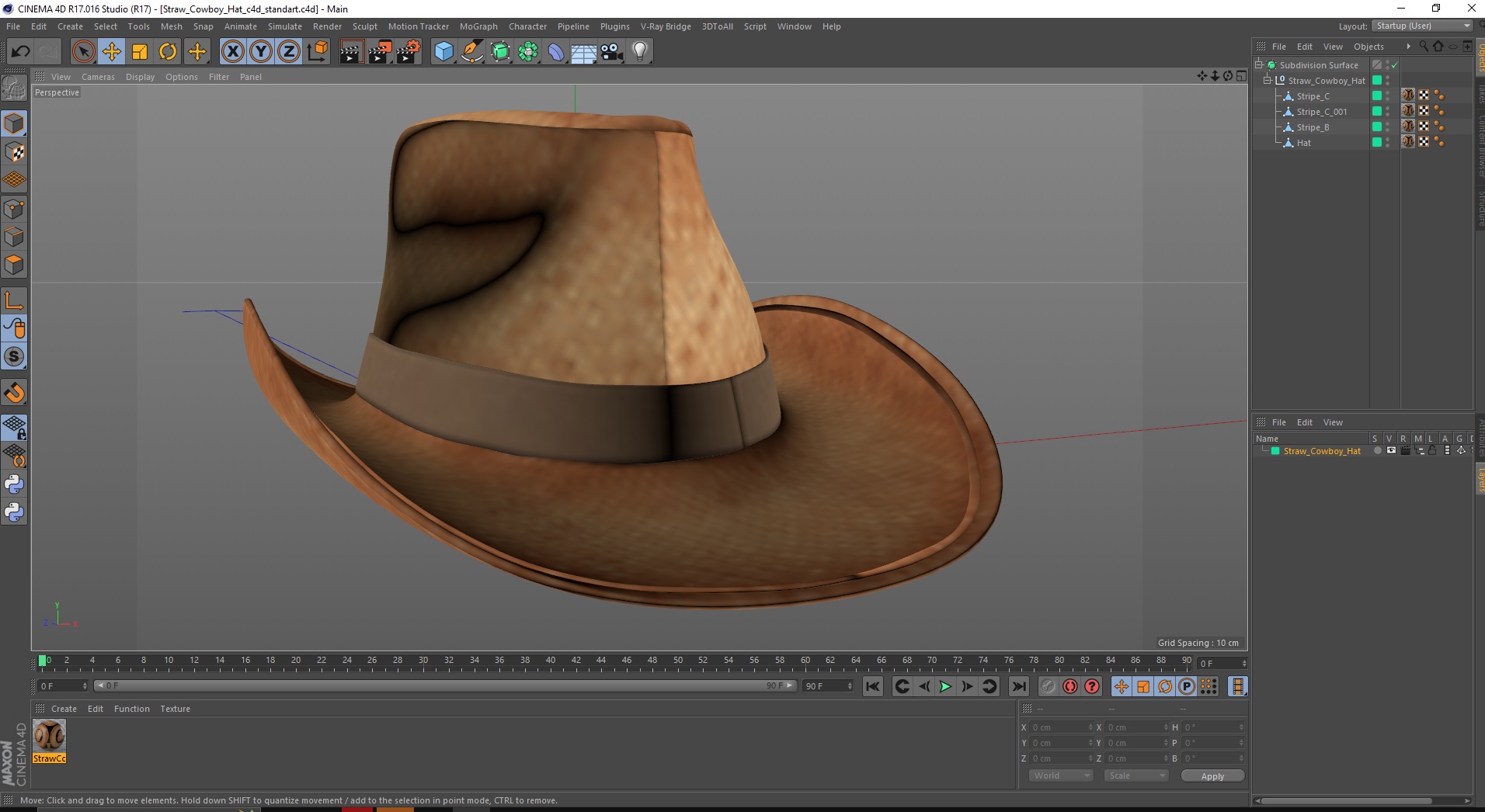3D Straw Cowboy Hat