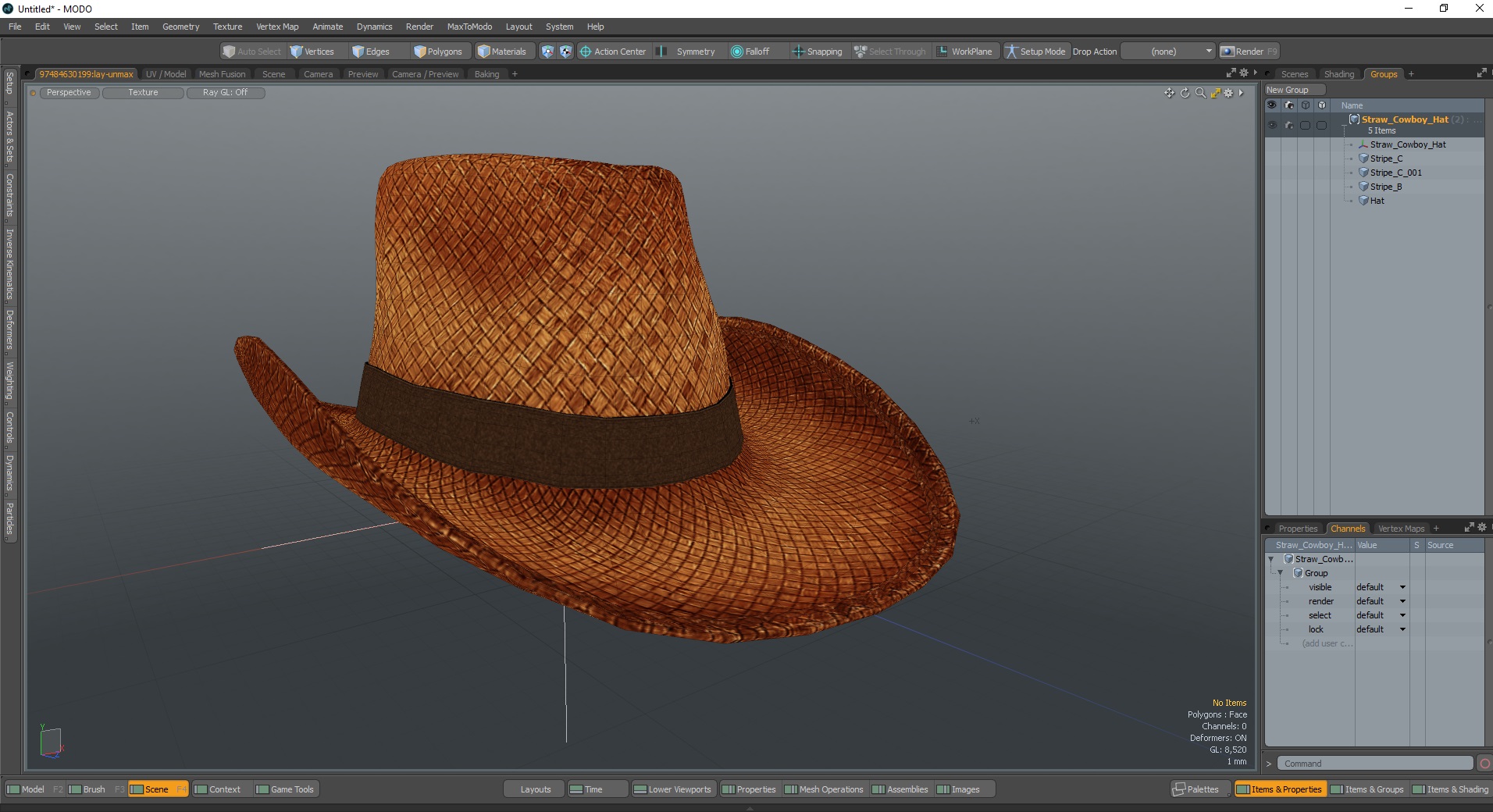 3D Straw Cowboy Hat