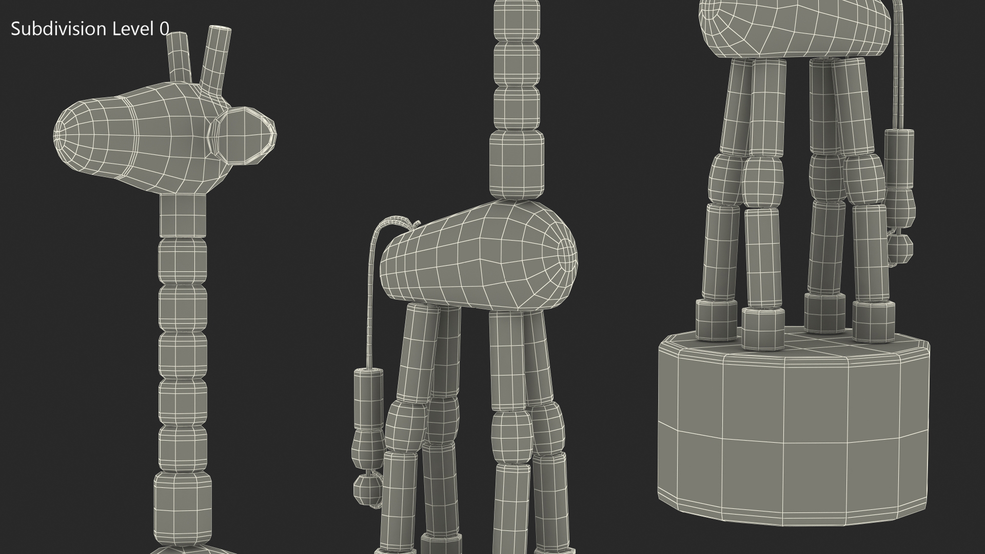 Giraffe Push Puppet Toy Rigged for Modo 3D model