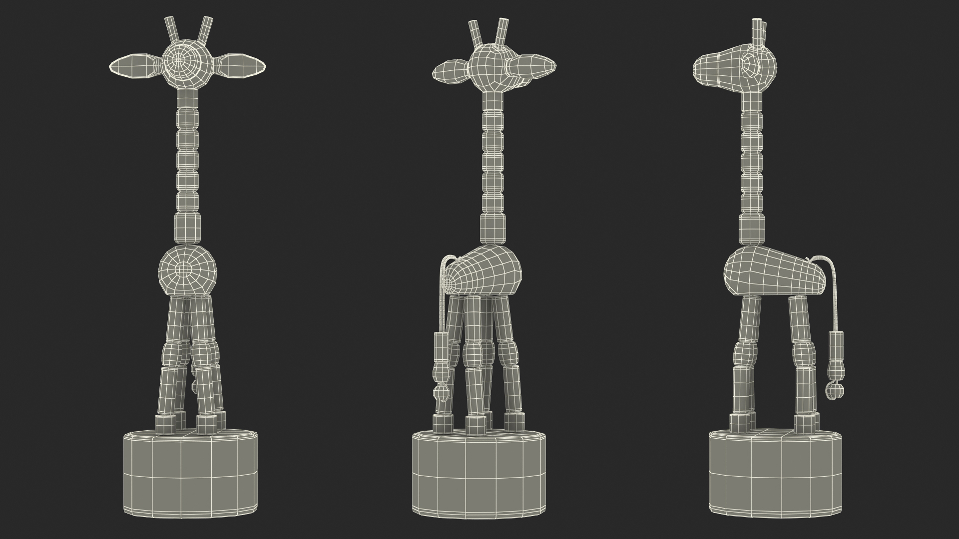 Giraffe Push Puppet Toy Rigged for Modo 3D model