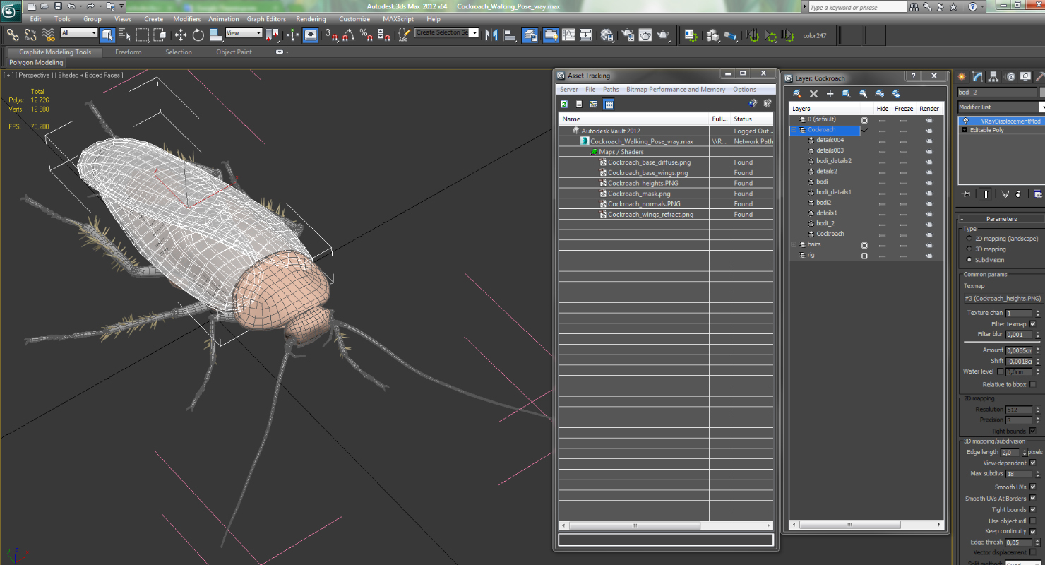 Cockroach Walking Pose 3D