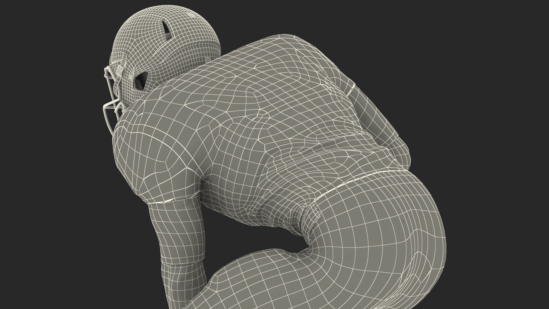 3D Washington Redskins American Football Player Crouching Fur model