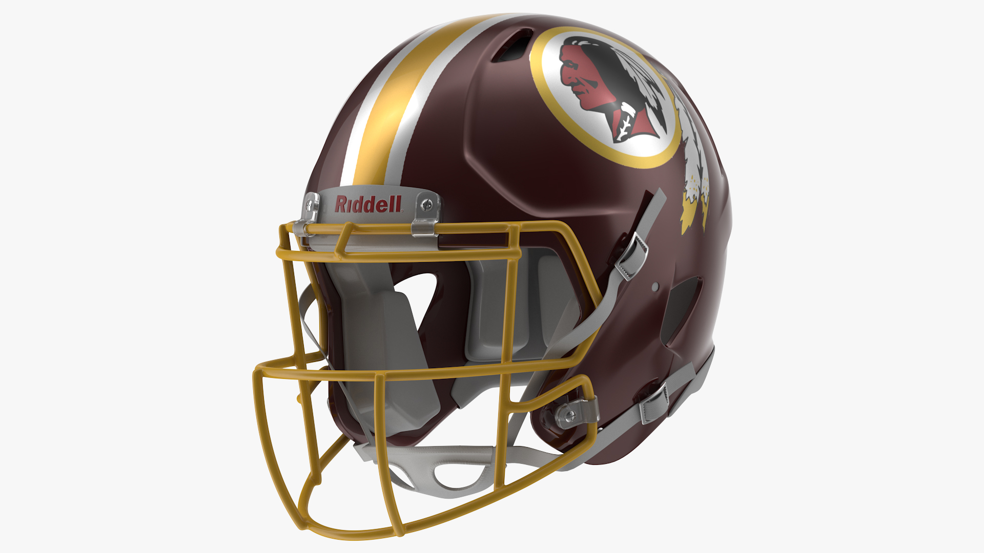 3D Washington Redskins American Football Player Crouching Fur model