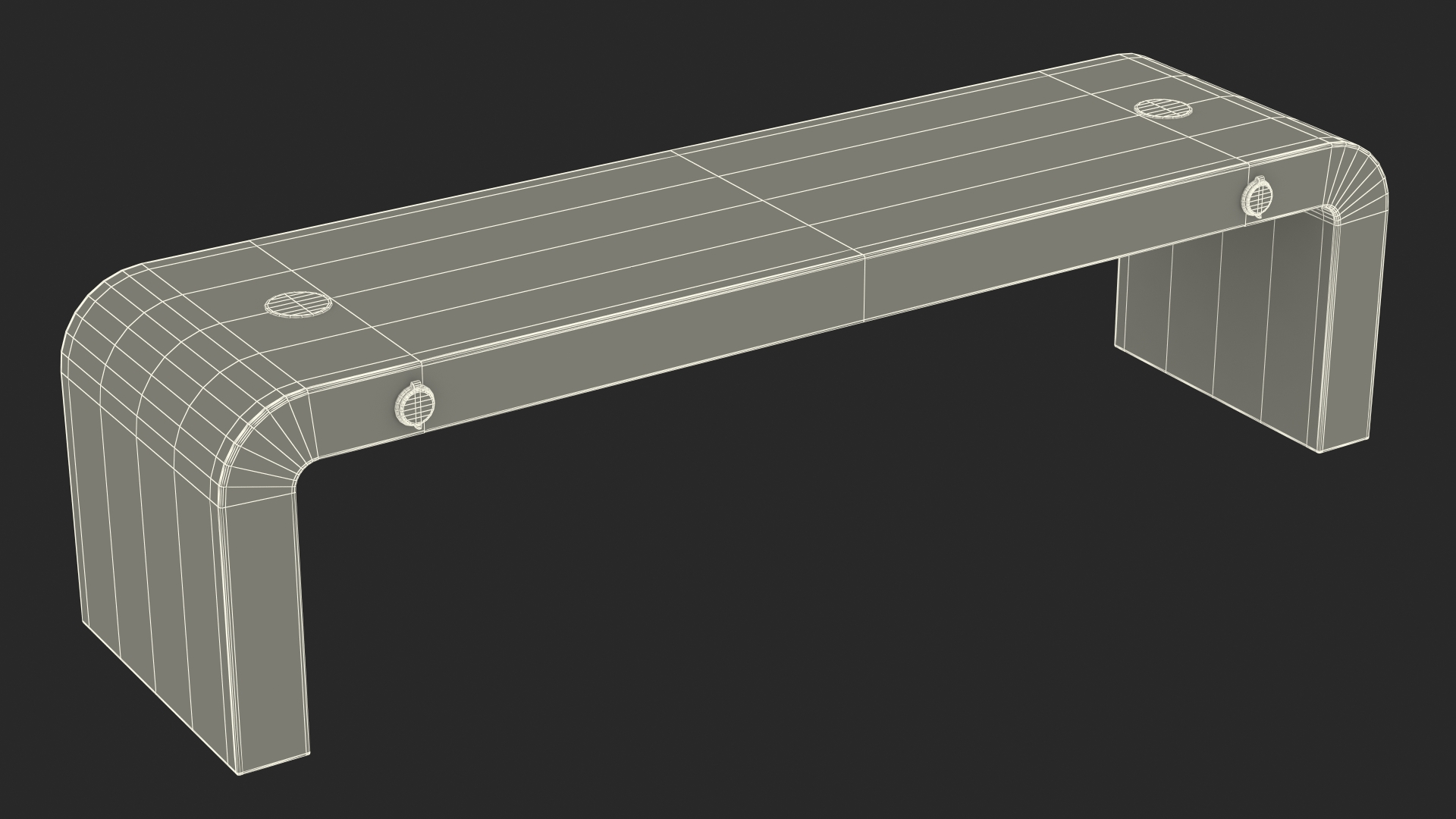 Smart Solar Bench Grey 3D