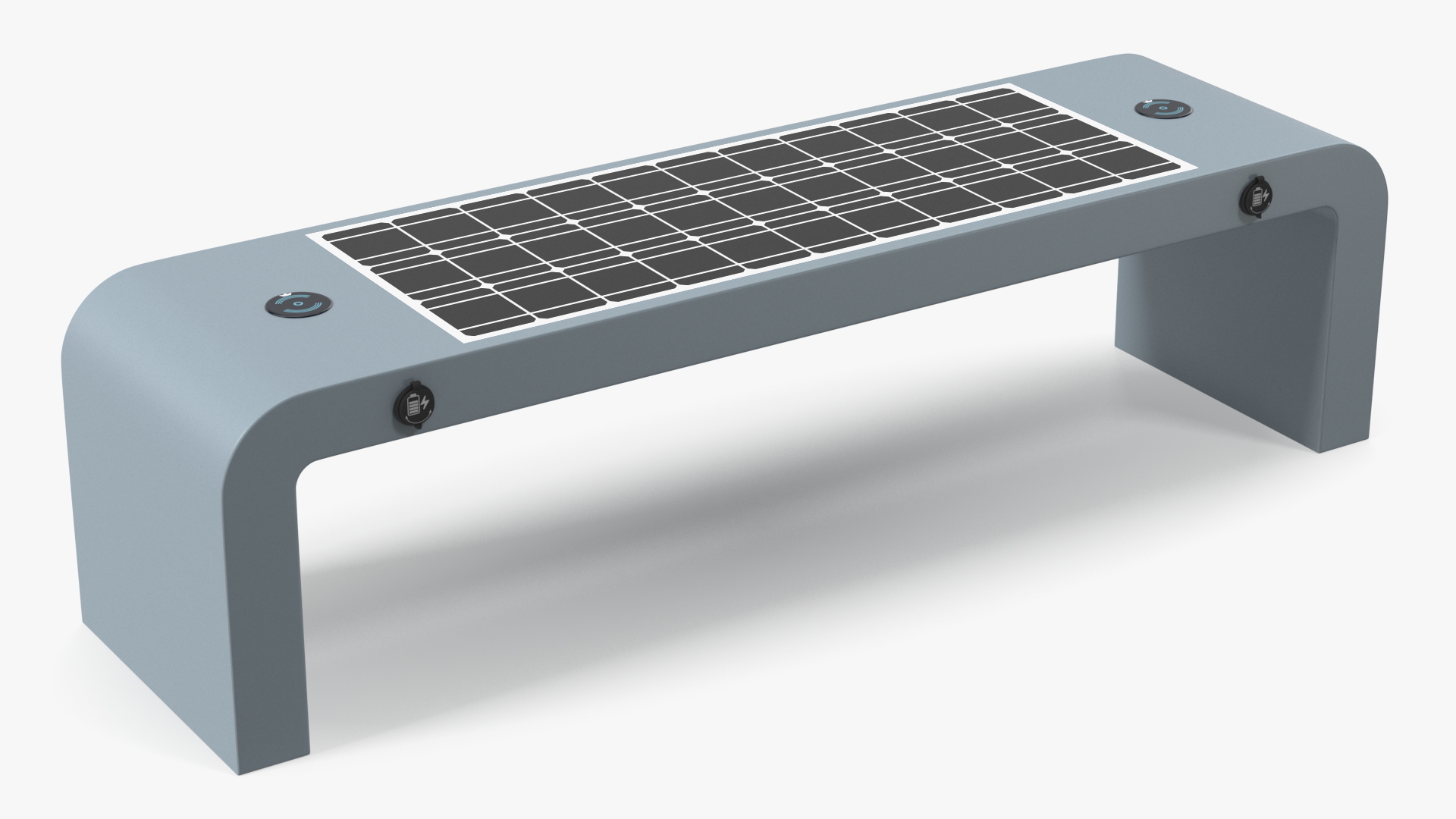 Smart Solar Bench Grey 3D
