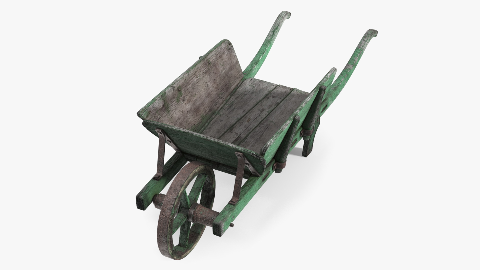 3D model Vintage Wheelbarrow Green