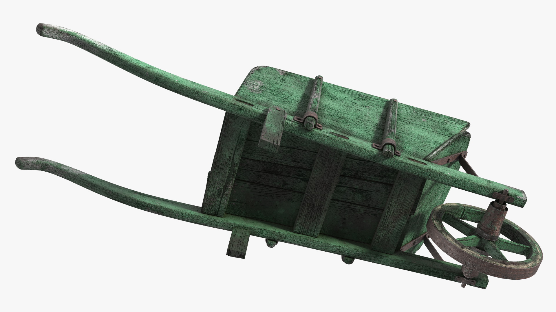 3D model Vintage Wheelbarrow Green