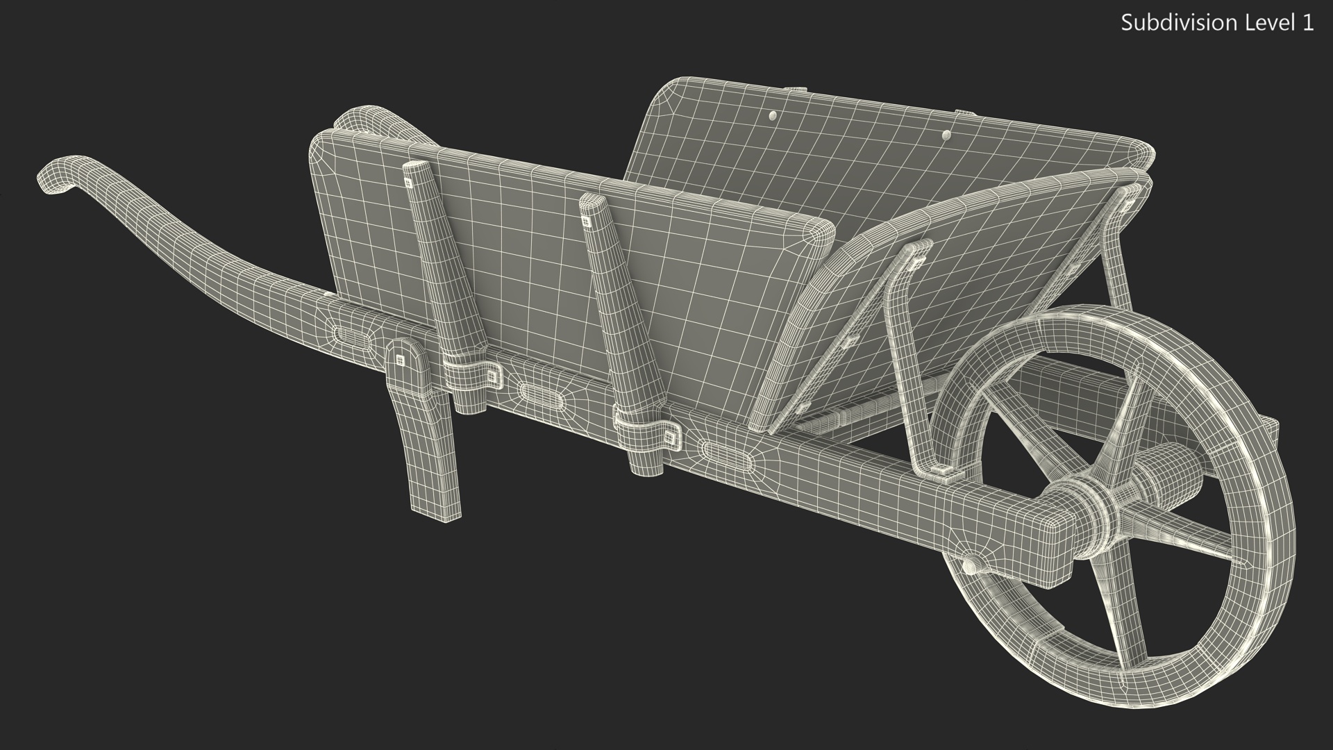 3D model Vintage Wheelbarrow Green