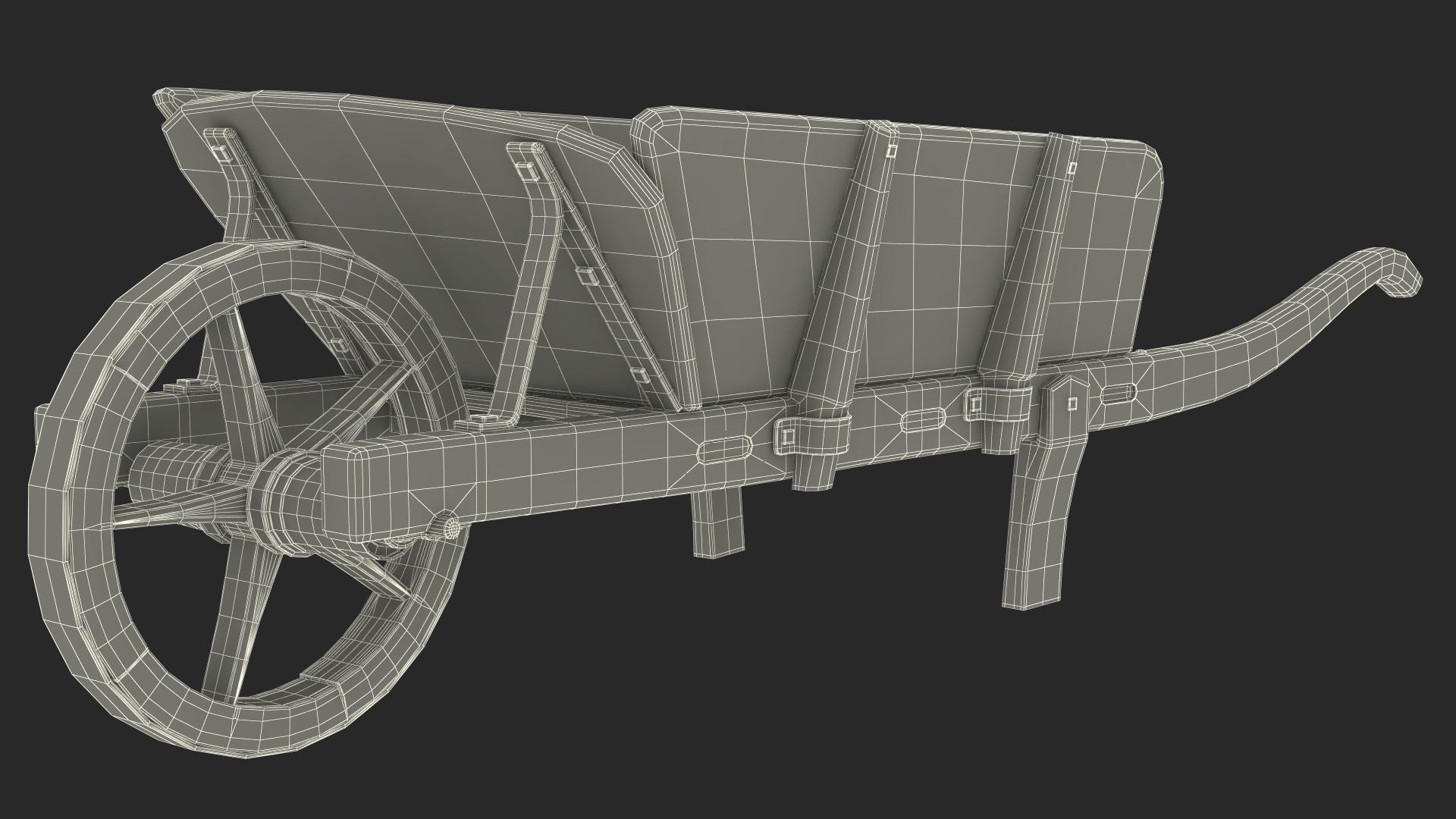 3D model Vintage Wheelbarrow Green
