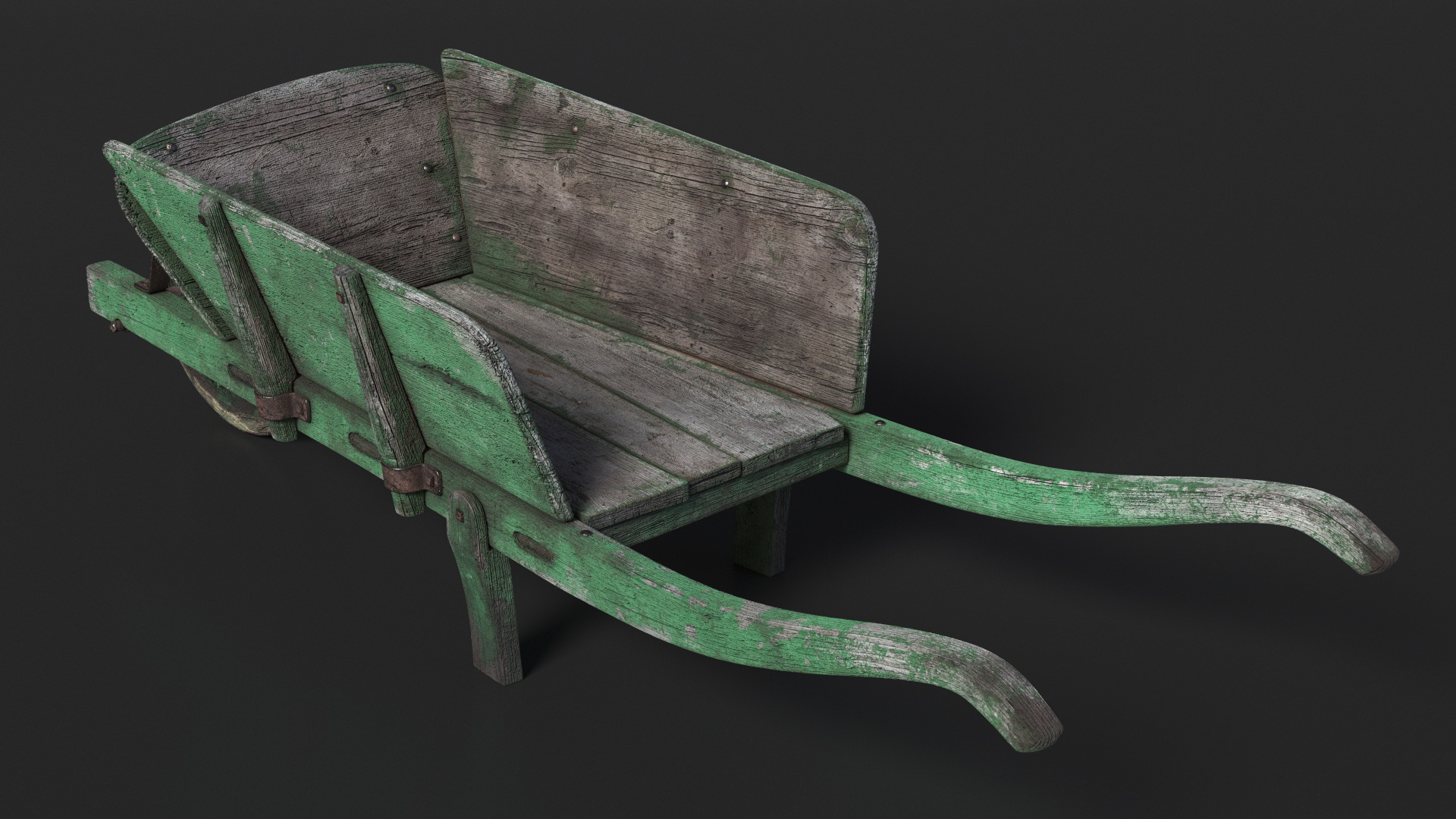 3D model Vintage Wheelbarrow Green
