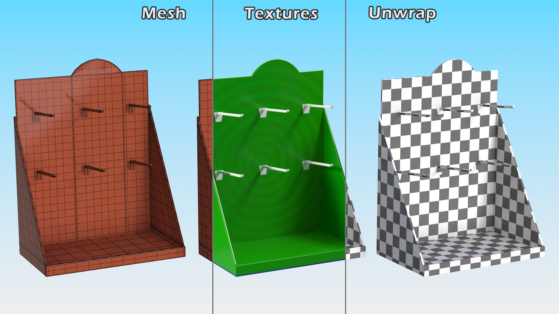 3D Plastic Counter Top Display Green model