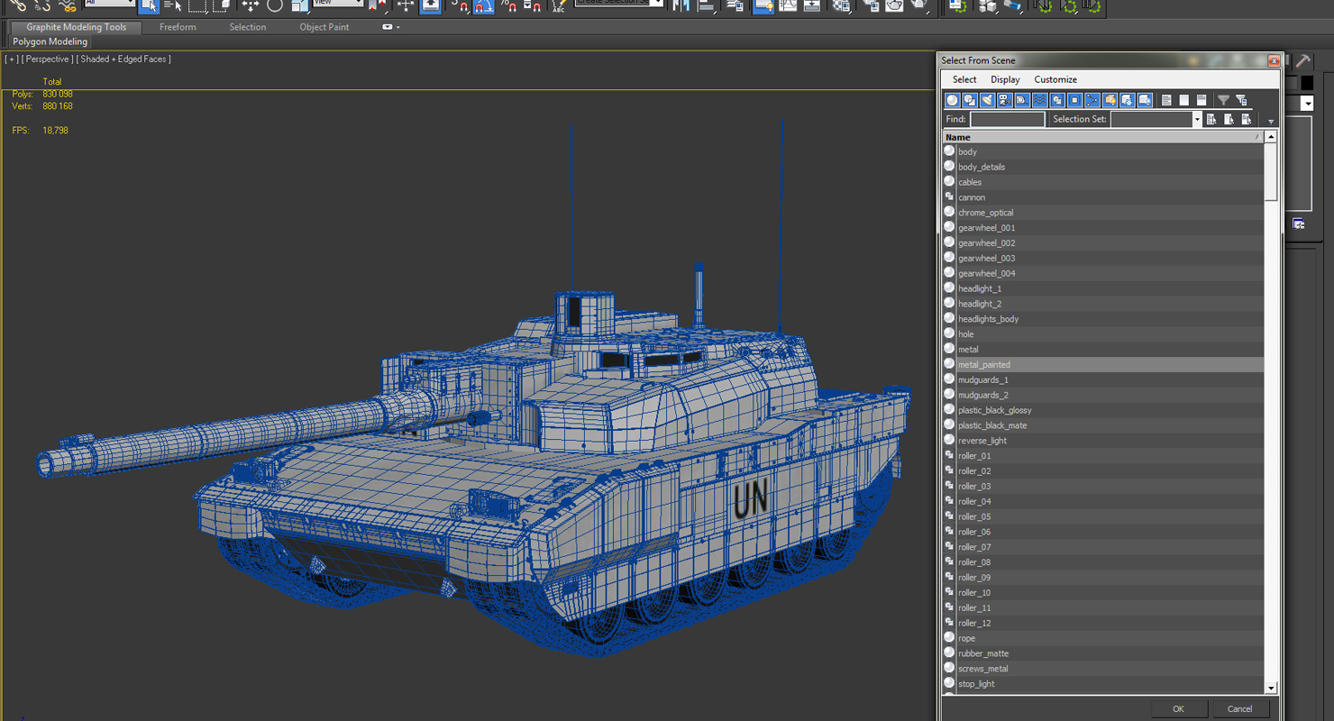 Tank AMX 56 Leclerc United Nations 3D model