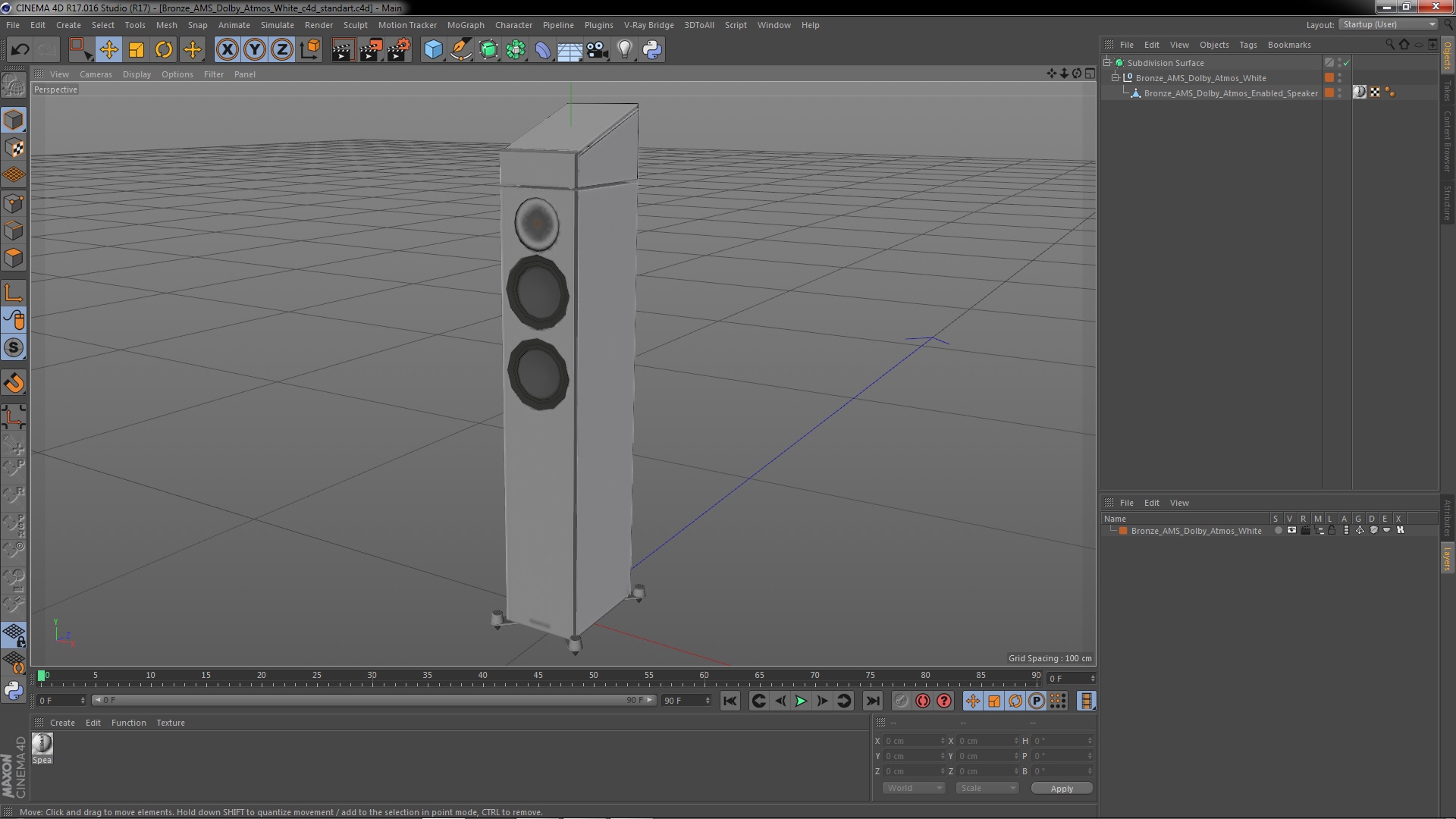3D Bronze AMS Dolby Atmos White model
