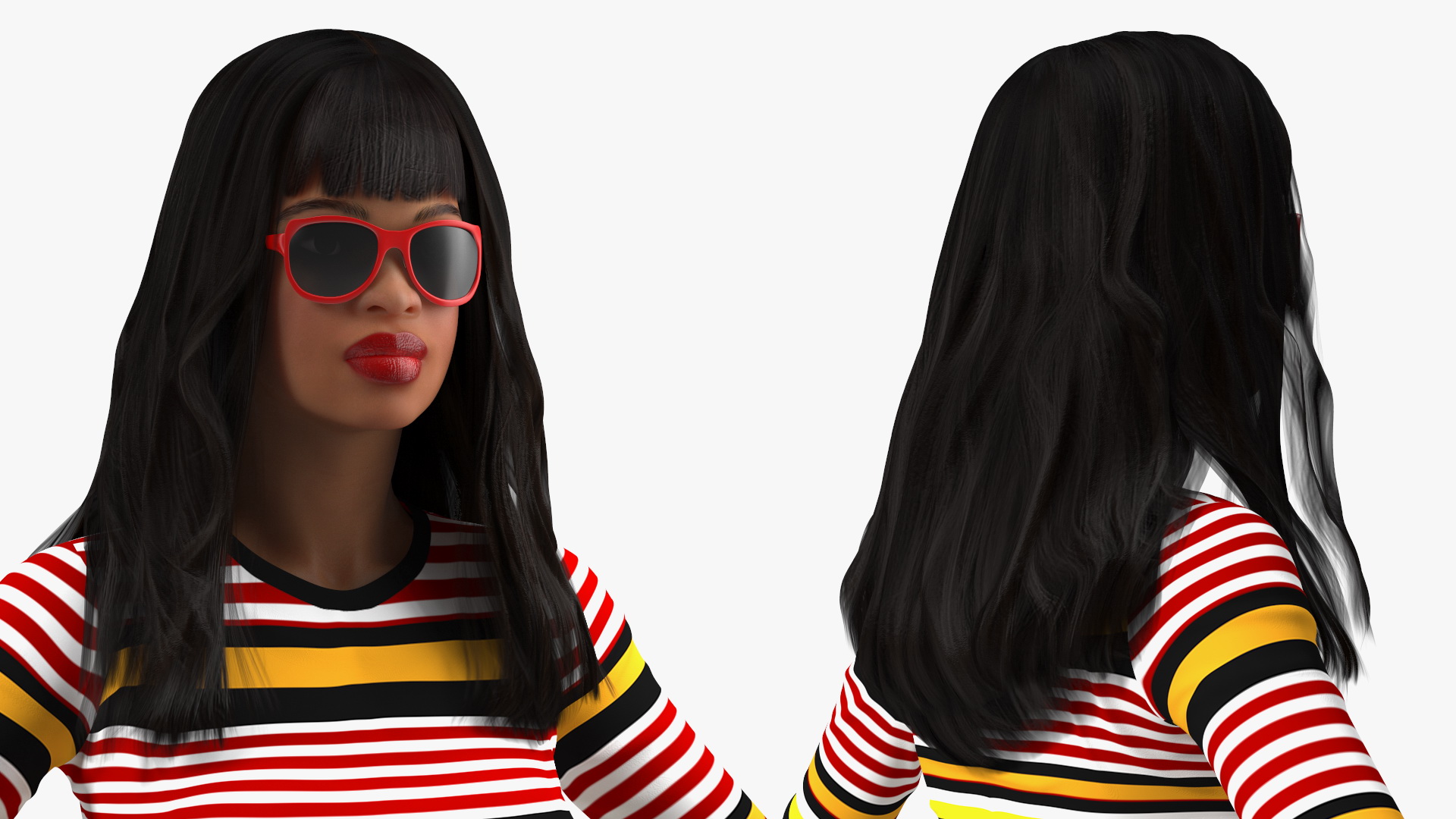 Fashionable Style Teenage Light Skin Black Girl T Pose 3D model