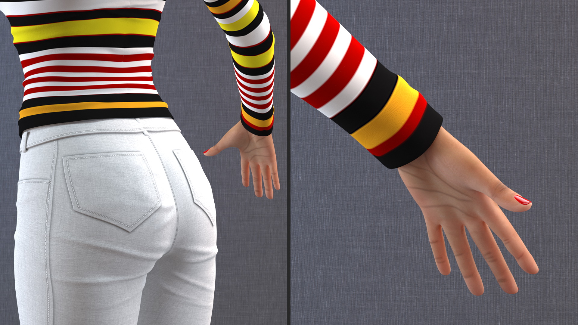 Fashionable Style Teenage Light Skin Black Girl T Pose 3D model