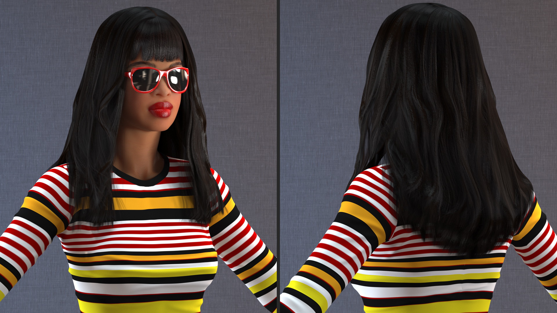 Fashionable Style Teenage Light Skin Black Girl T Pose 3D model