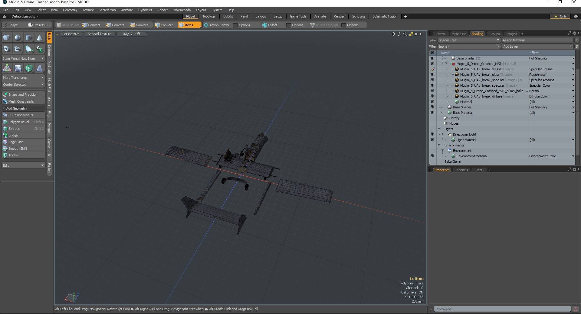 3D Mugin 5 Drone Crashed