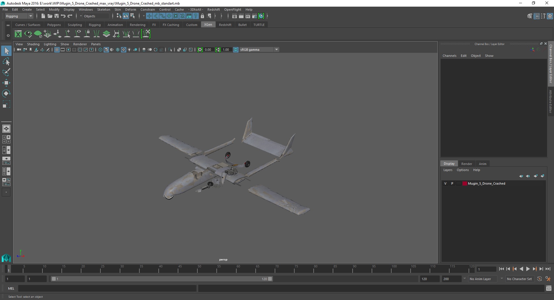 3D Mugin 5 Drone Crashed