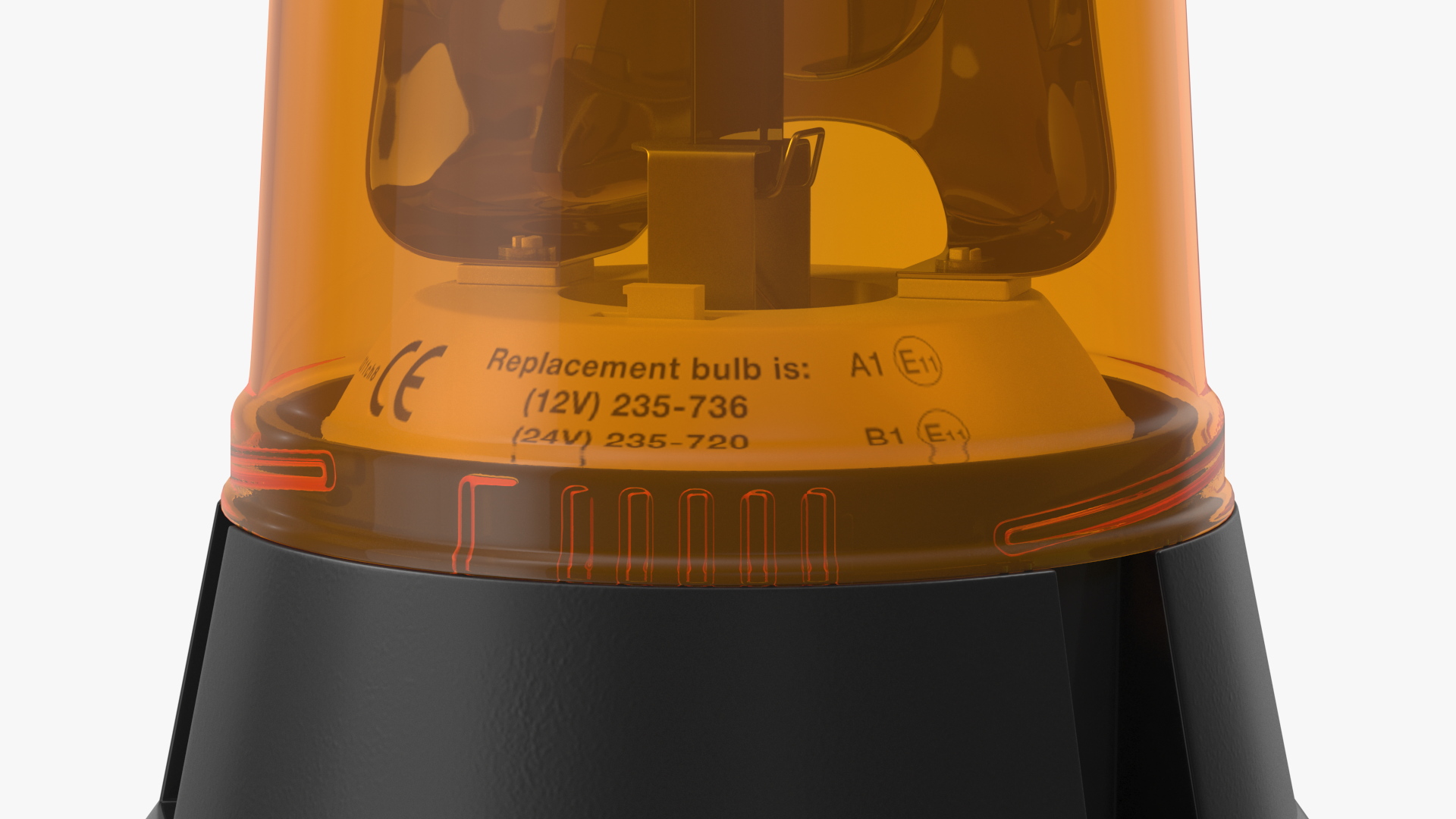 3D Flashing Rotating Beacon Orange
