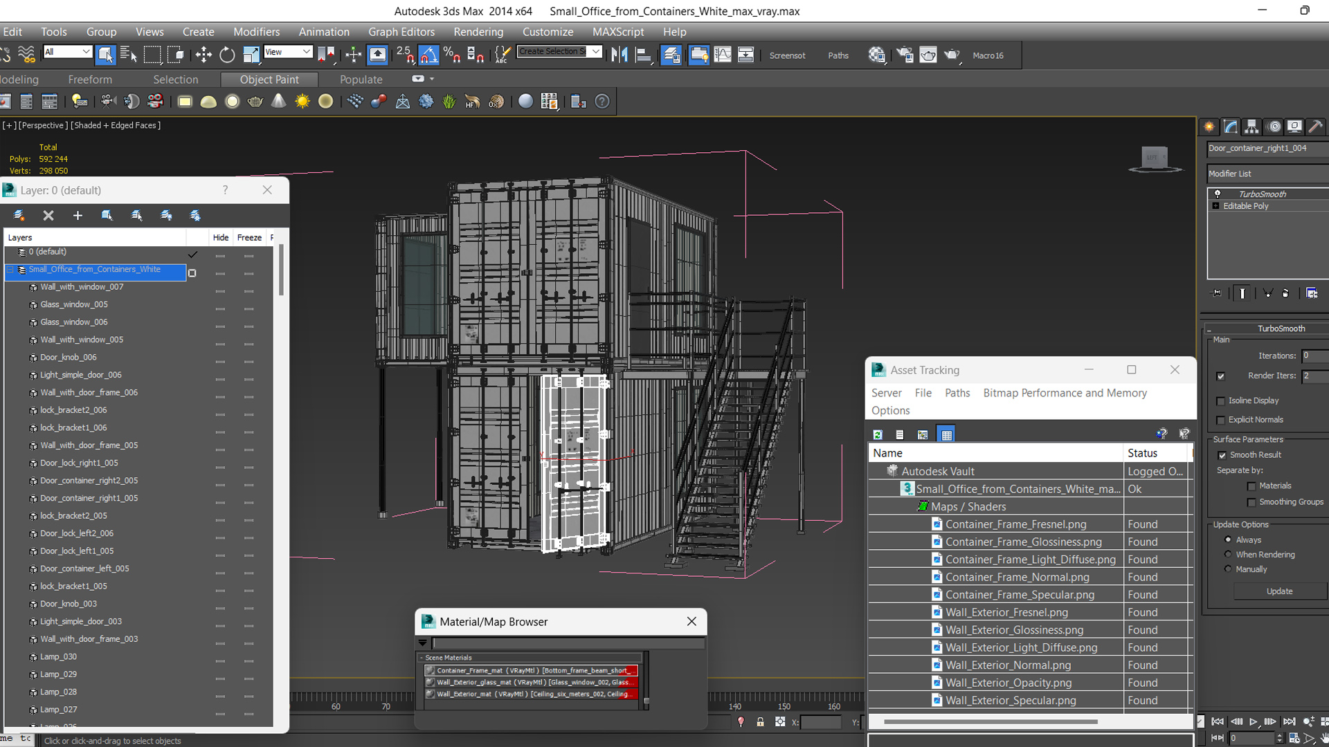 Small Office from Containers White 3D model