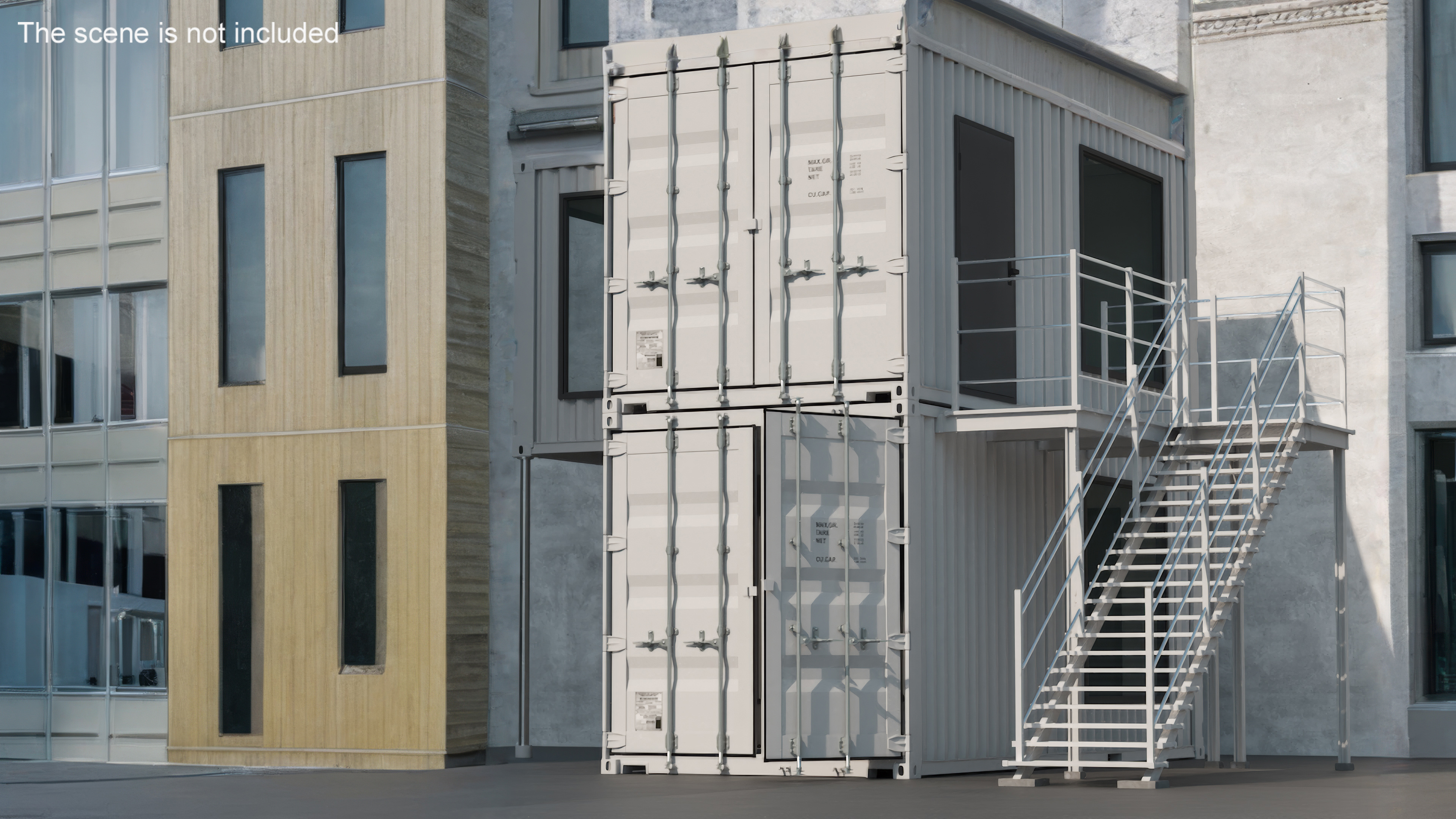 Small Office from Containers White 3D model