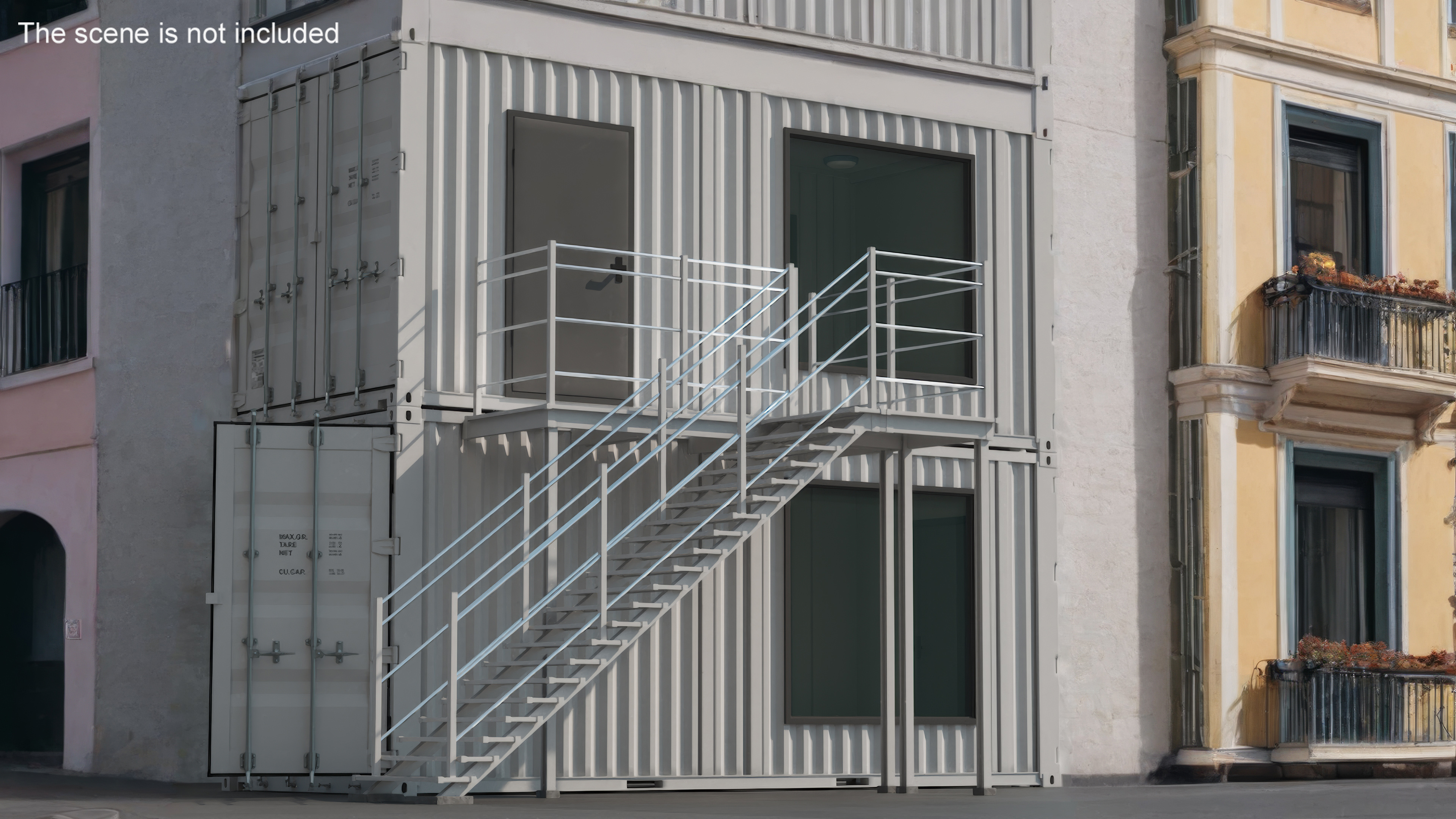 Small Office from Containers White 3D model