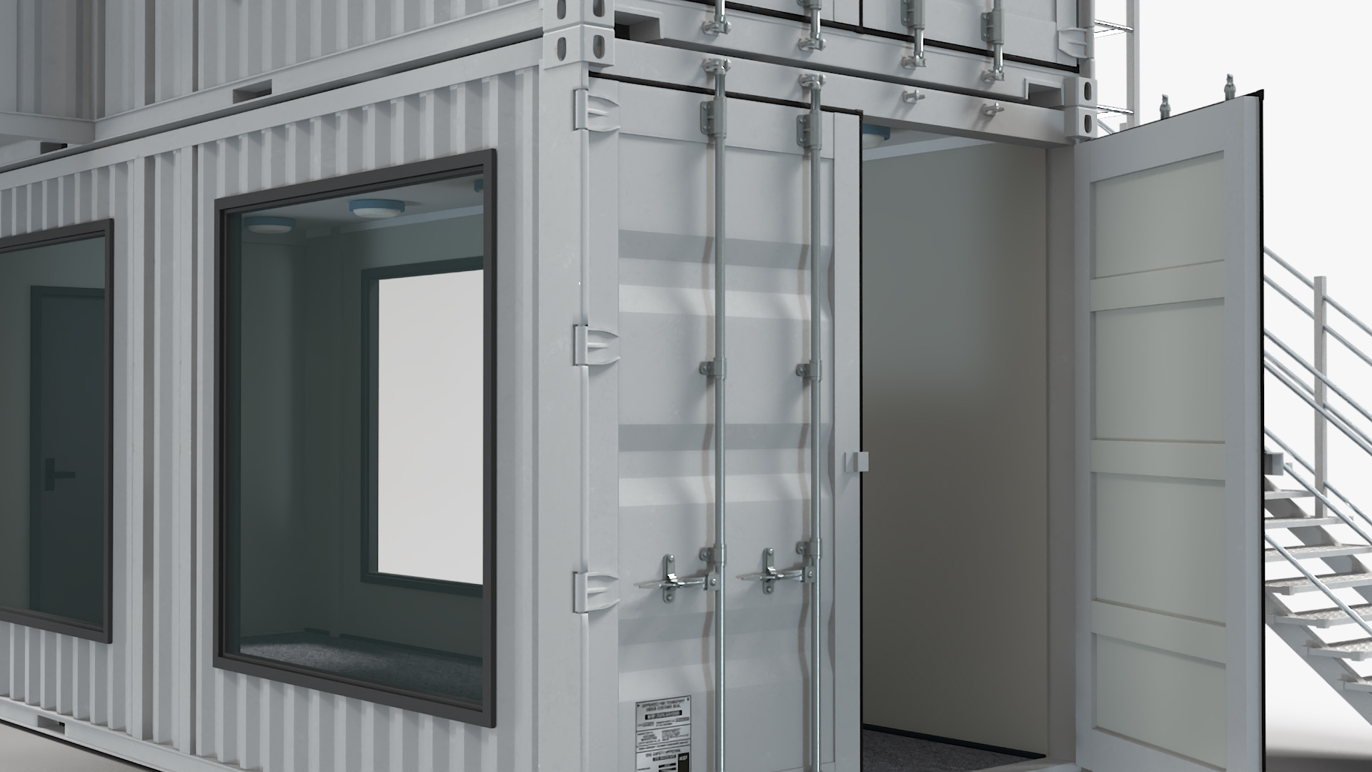 Small Office from Containers White 3D model