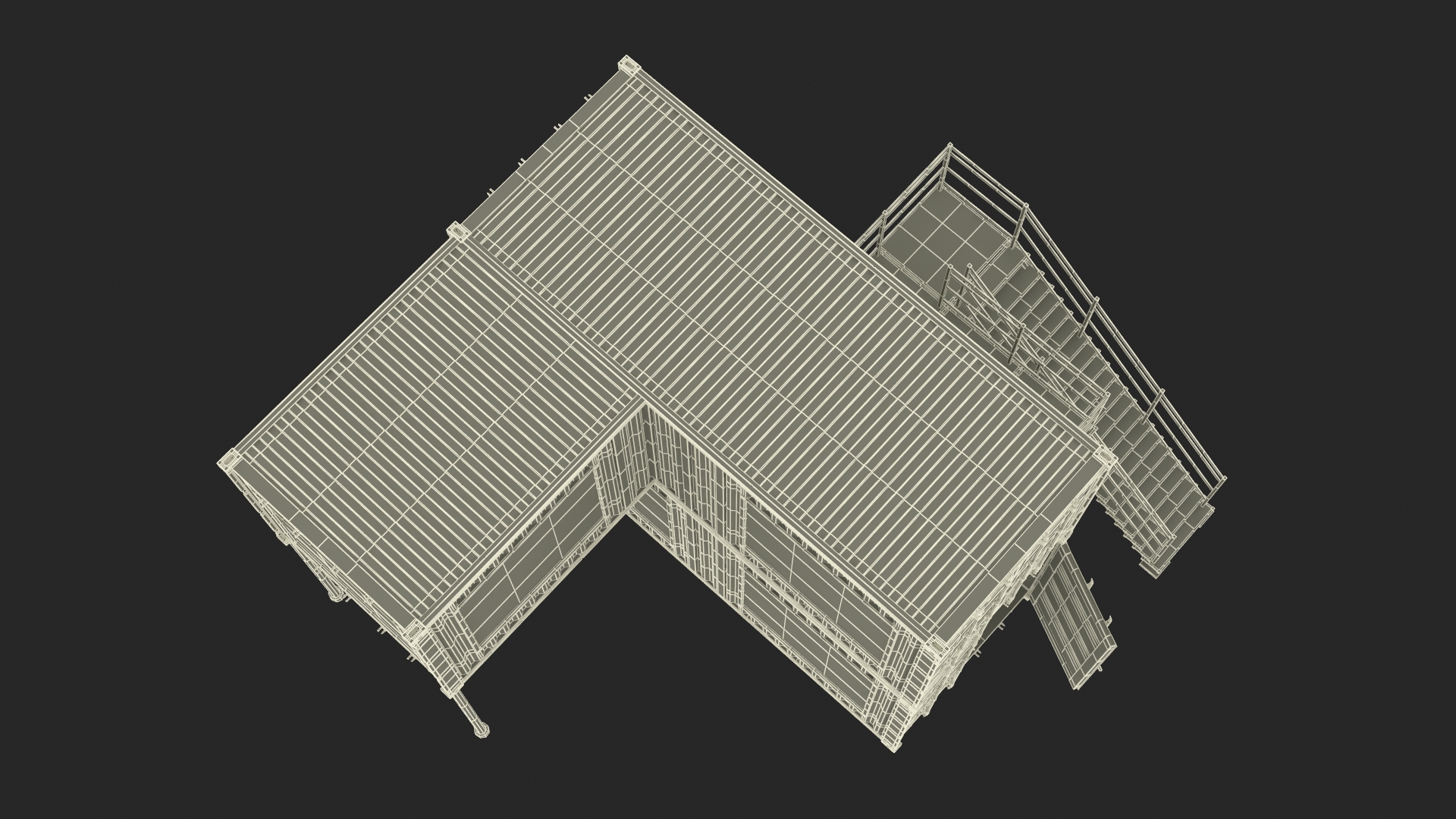 Small Office from Containers White 3D model