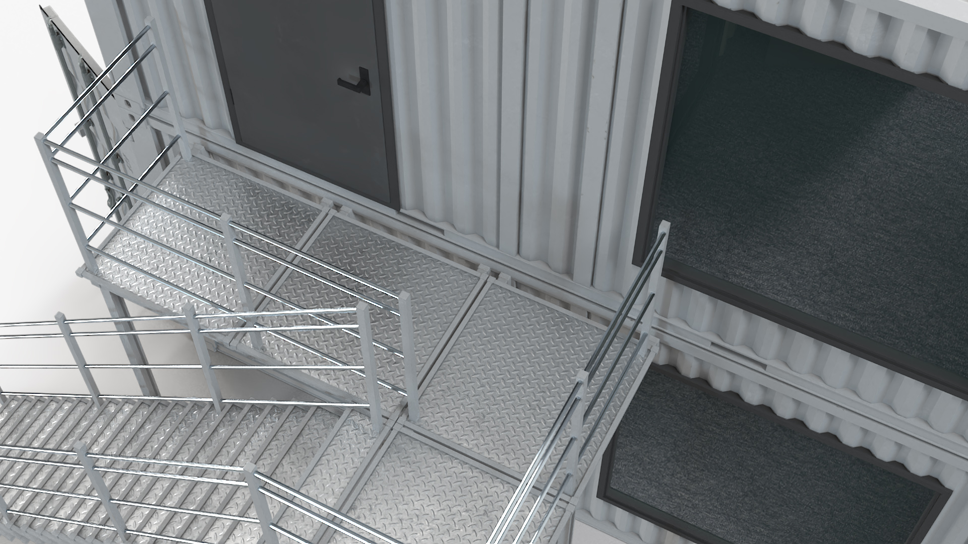 Small Office from Containers White 3D model
