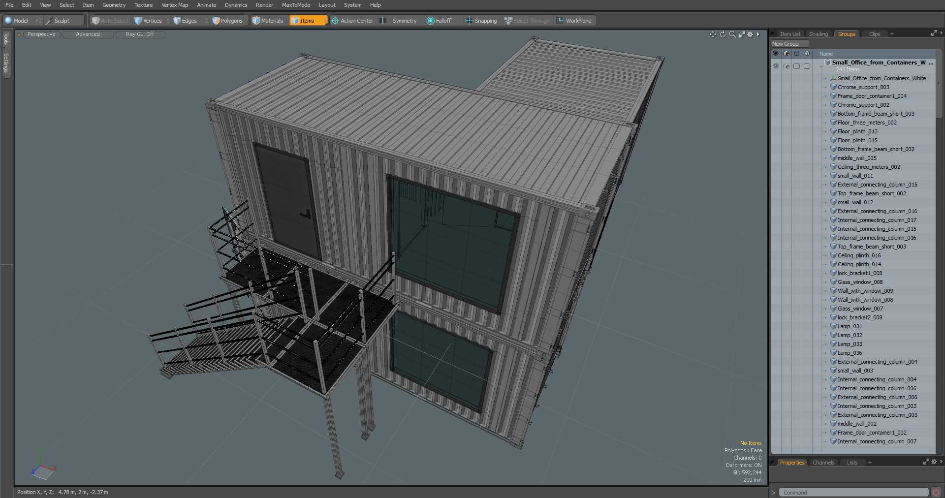 Small Office from Containers White 3D model