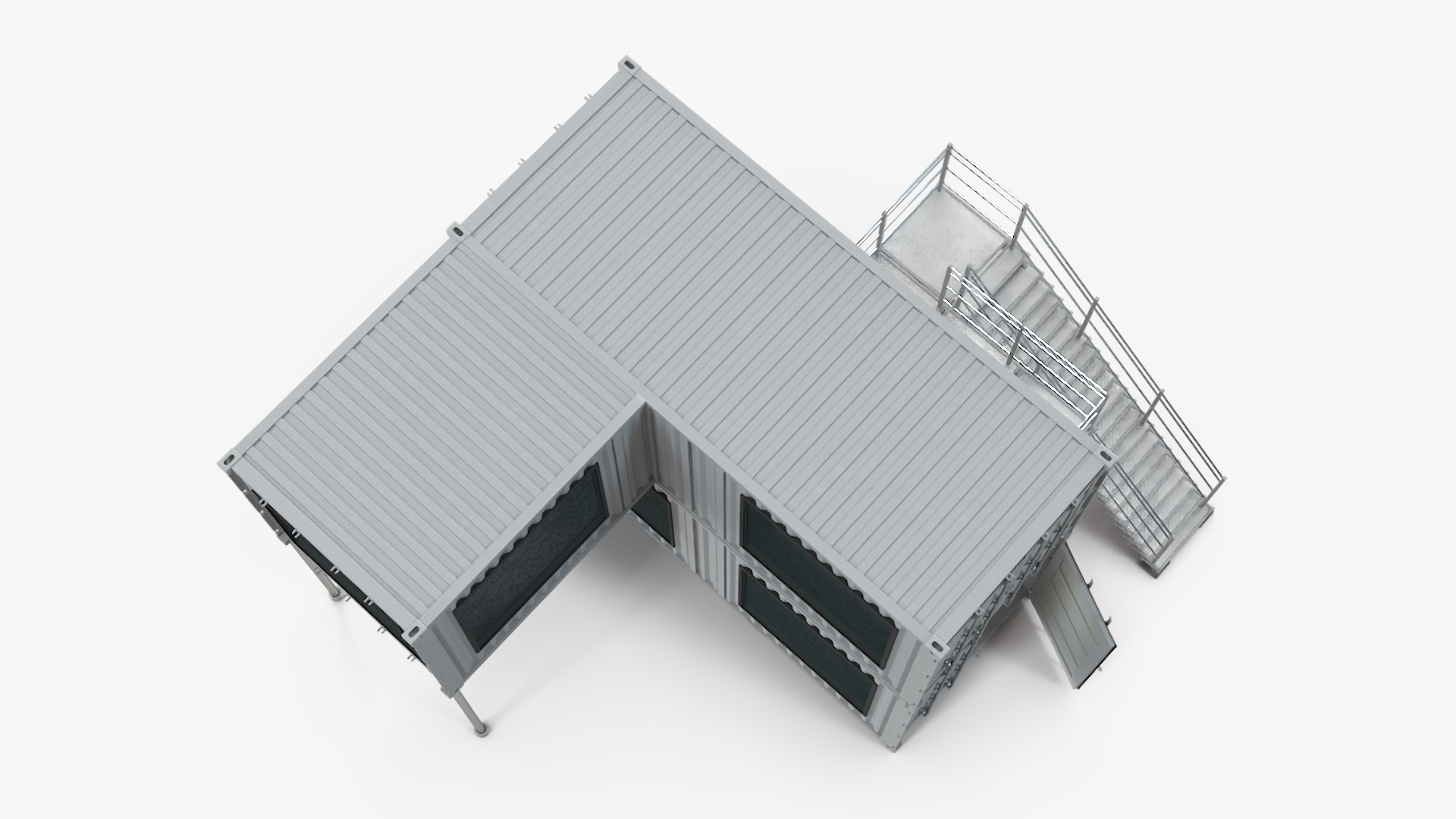 Small Office from Containers White 3D model