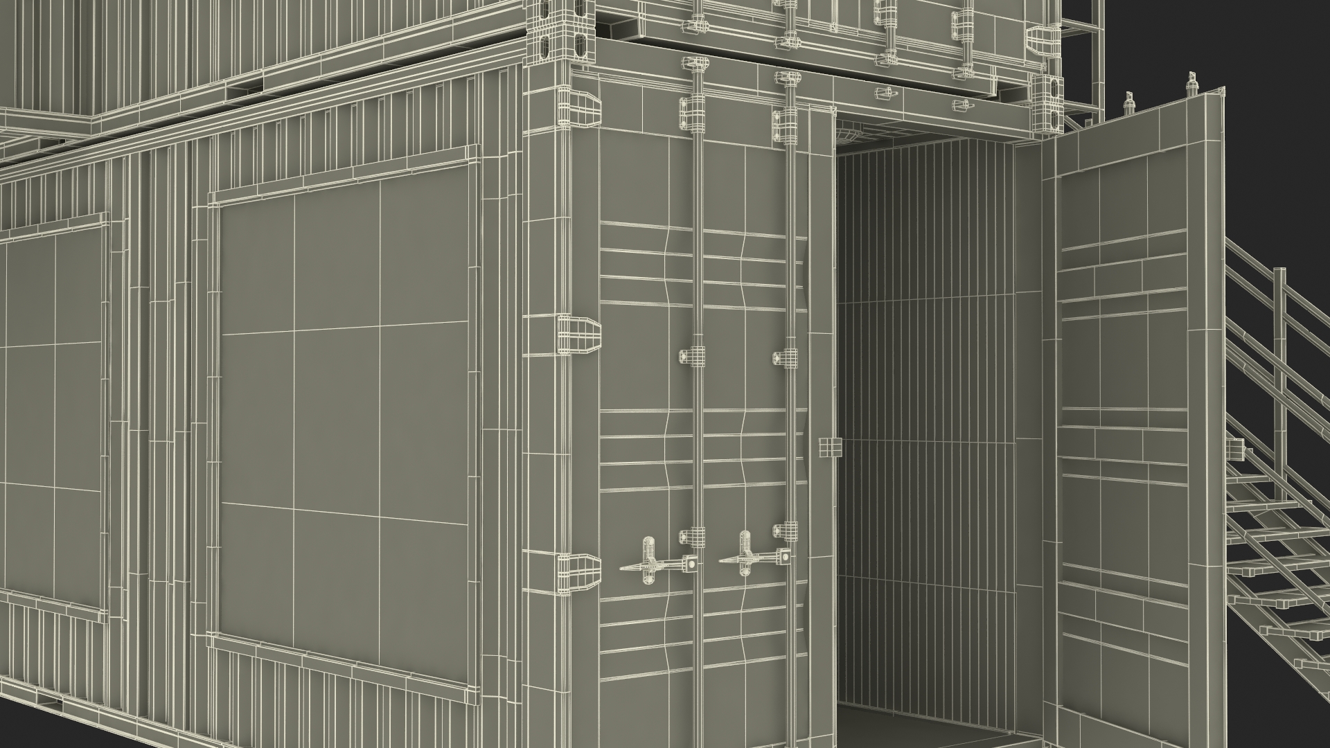 Small Office from Containers White 3D model