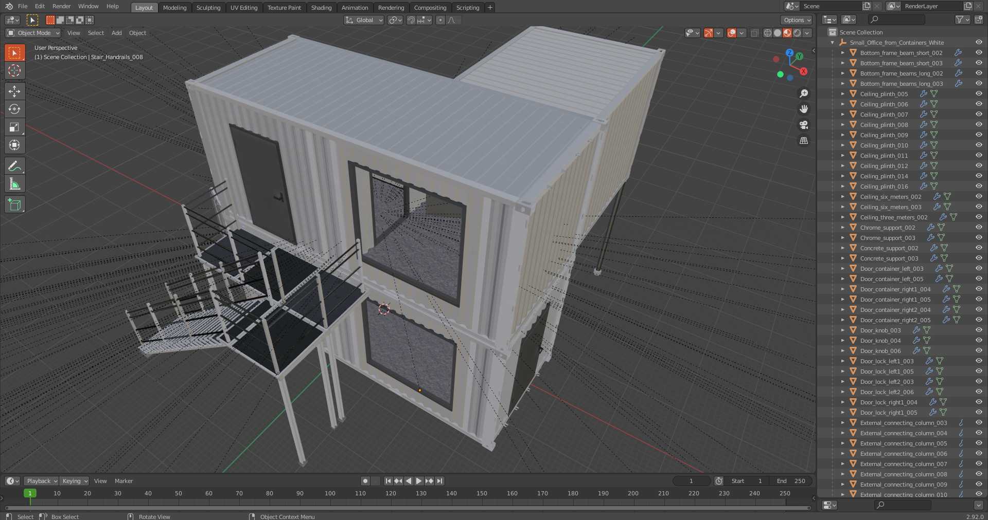 Small Office from Containers White 3D model