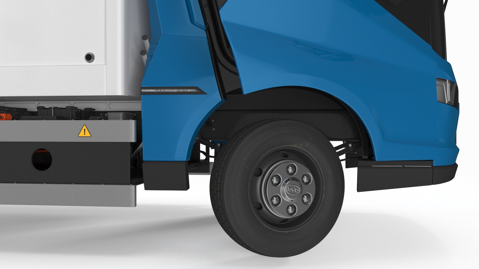 3D model Truck BYD ETM6 Blue Rigged for Maya