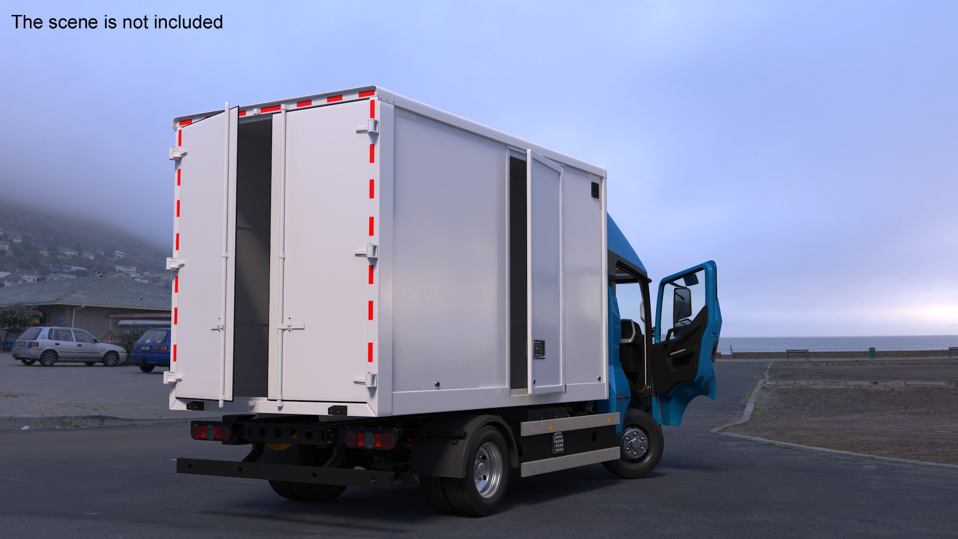3D model Truck BYD ETM6 Blue Rigged for Maya