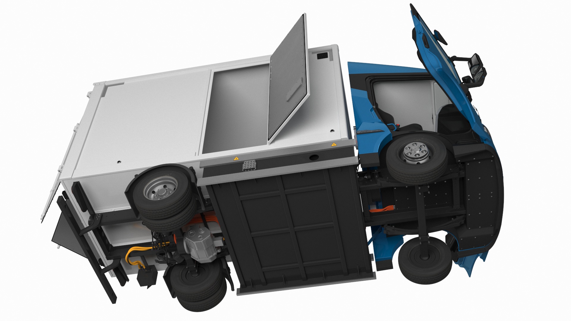 3D model Truck BYD ETM6 Blue Rigged for Maya