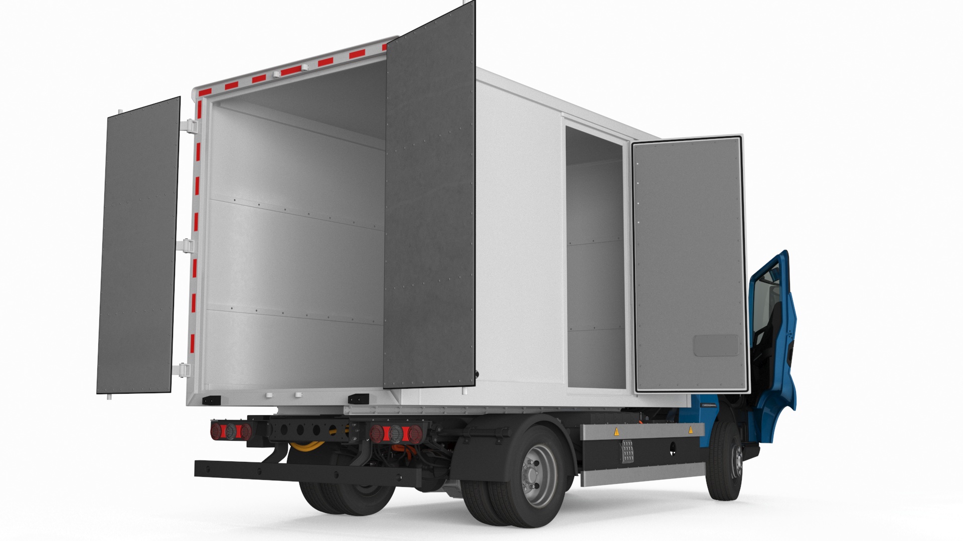 3D model Truck BYD ETM6 Blue Rigged for Maya