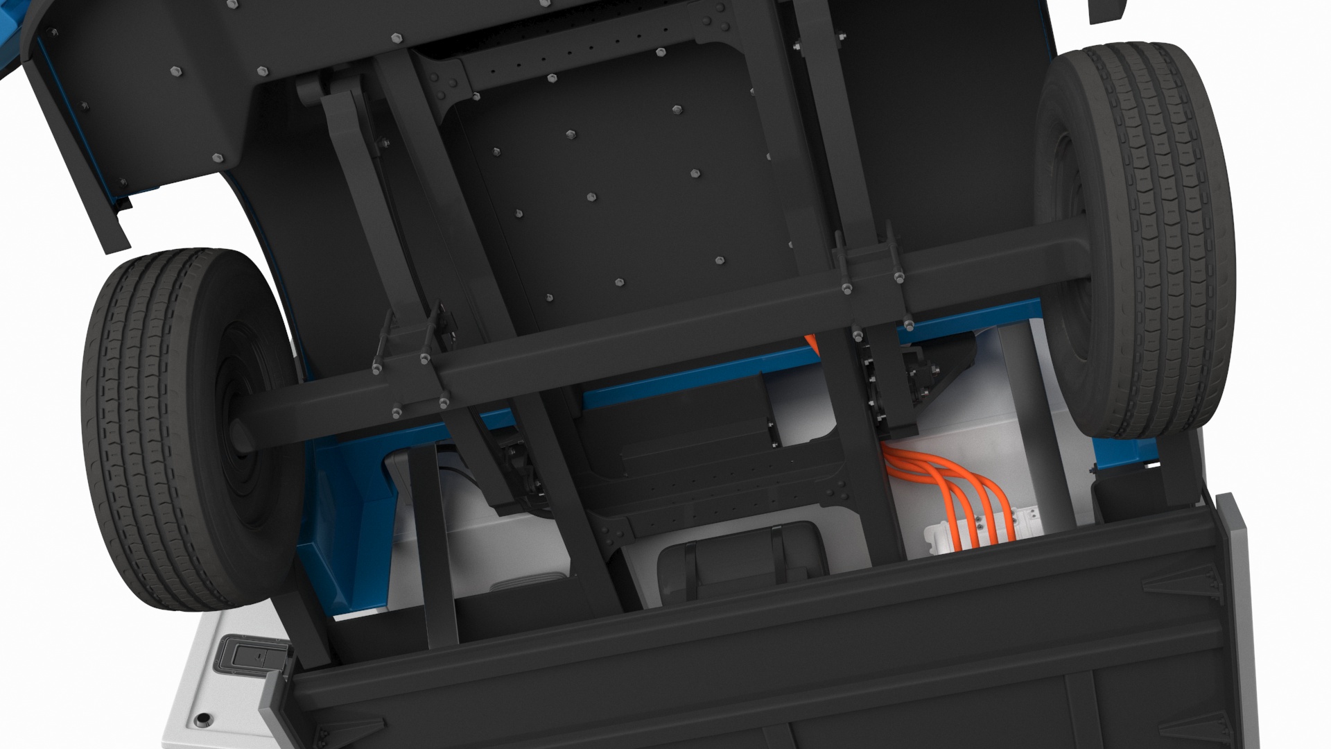 3D model Truck BYD ETM6 Blue Rigged for Maya