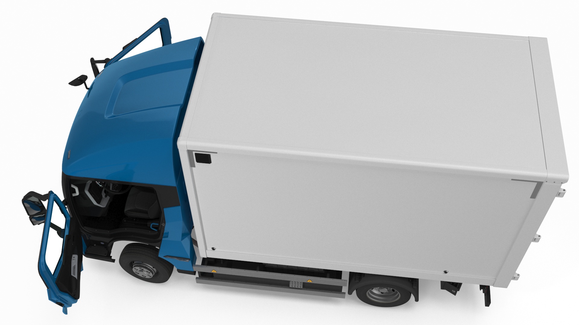 3D model Truck BYD ETM6 Blue Rigged for Maya