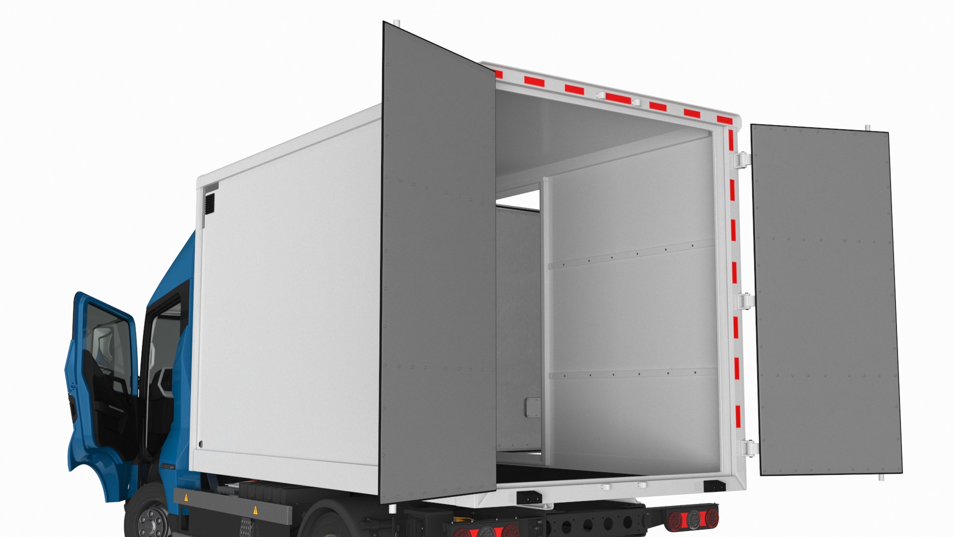 3D model Truck BYD ETM6 Blue Rigged for Maya