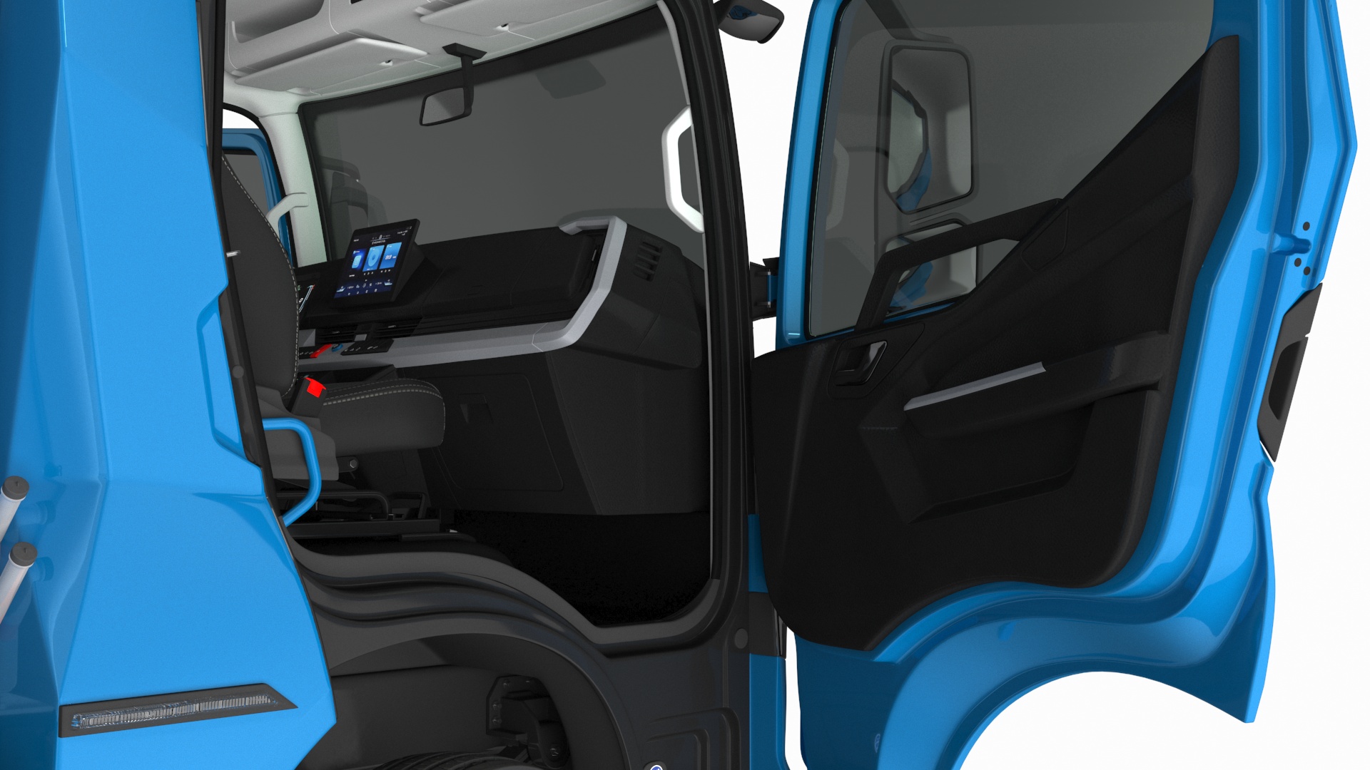 3D model Truck BYD ETM6 Blue Rigged for Maya
