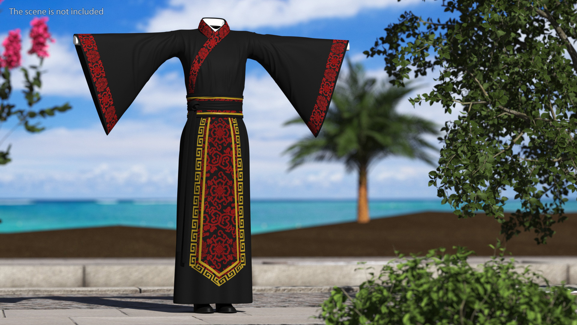 3D model Chinese Clothes Set for Man Traditional Style
