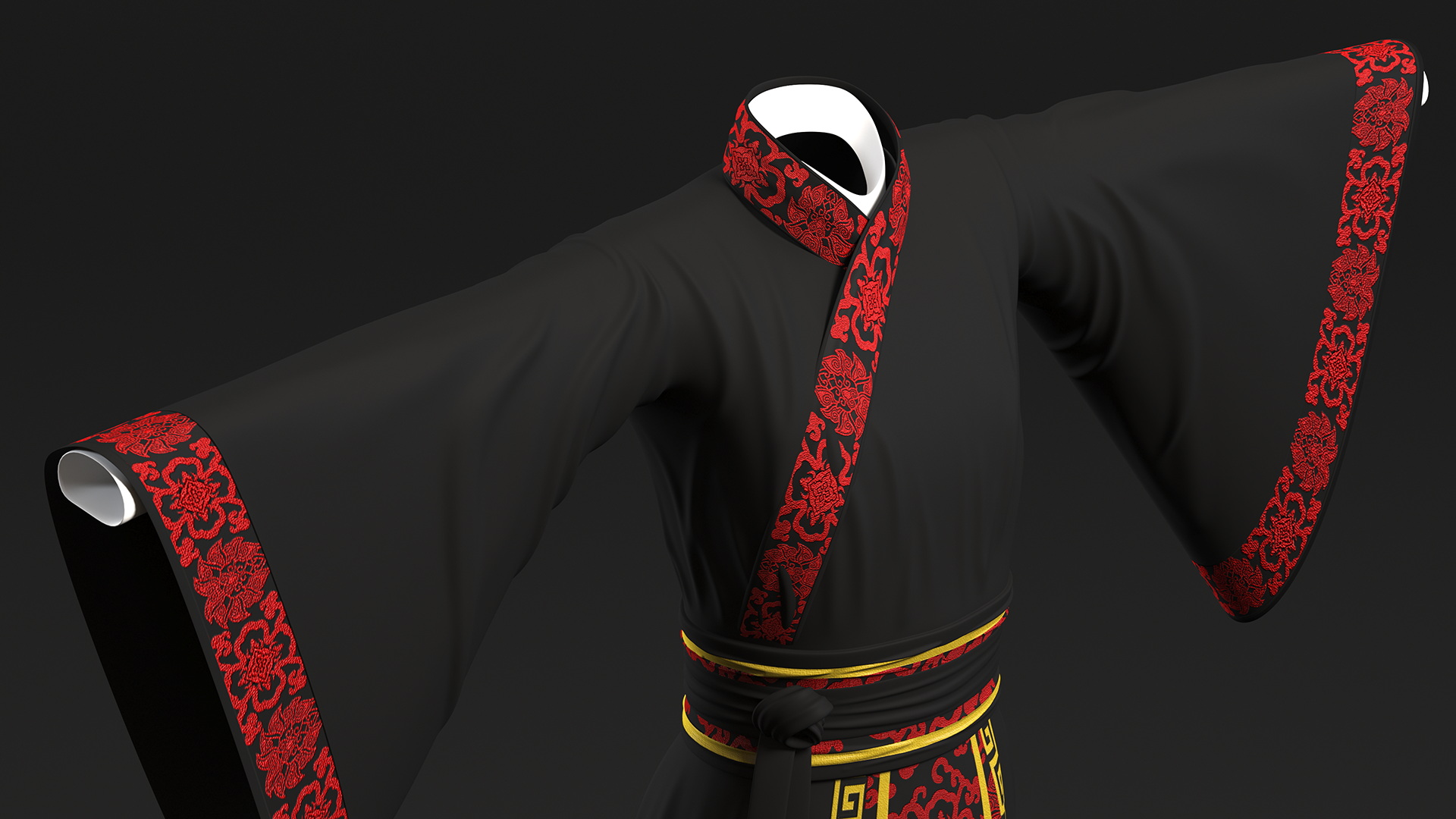 3D model Chinese Clothes Set for Man Traditional Style