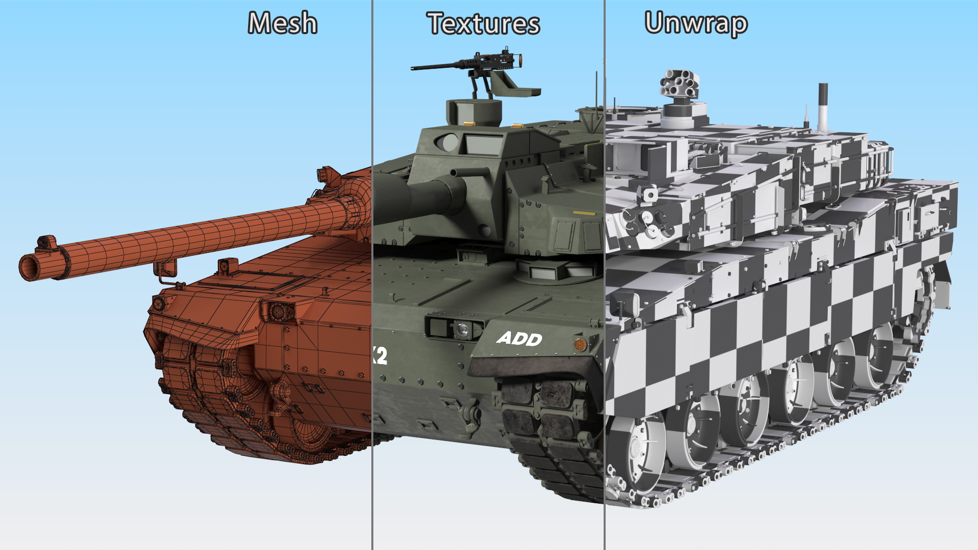 3D K2 Black Panther Tank Rigged model
